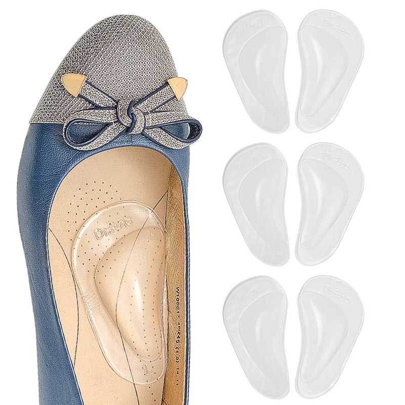 Dr.Foot Dr. Foot's Arch Support Shoe Insoles for Flat Feet, Gel Arch Inserts for Plantar Fasciitis, Adhesive Arch Pad for Relieve Pressure and Feet Pain- 3 Pairs (Clear, 3 Count (Pack of 1)) - Image 1